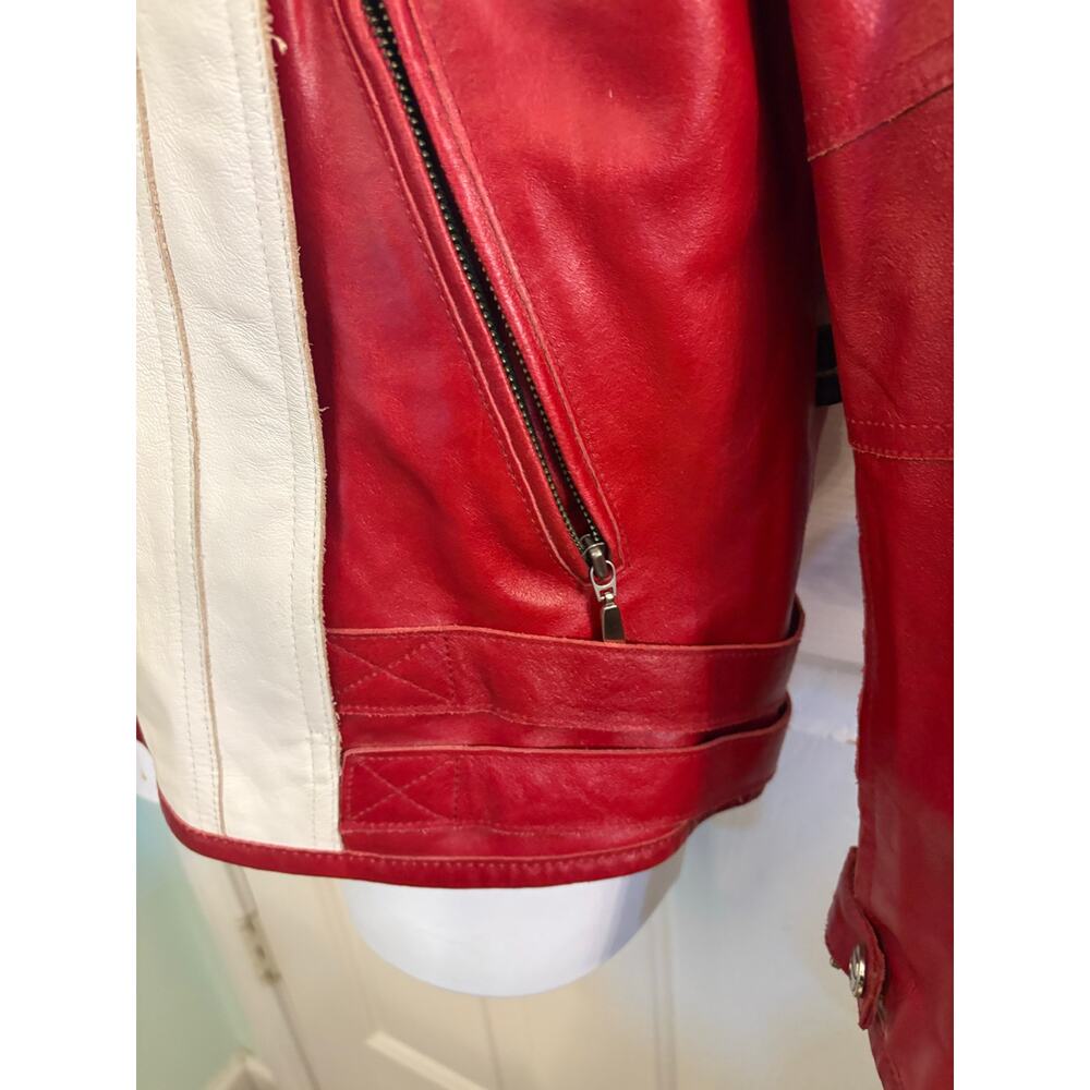 Heinz Gericke Delmar Red and White Motorcycle Jacket. - Picture 9 of 14